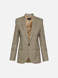 Anabel Tailored Jacket,NILI LOTAN,GREY OCHRE CHECK,Image 1