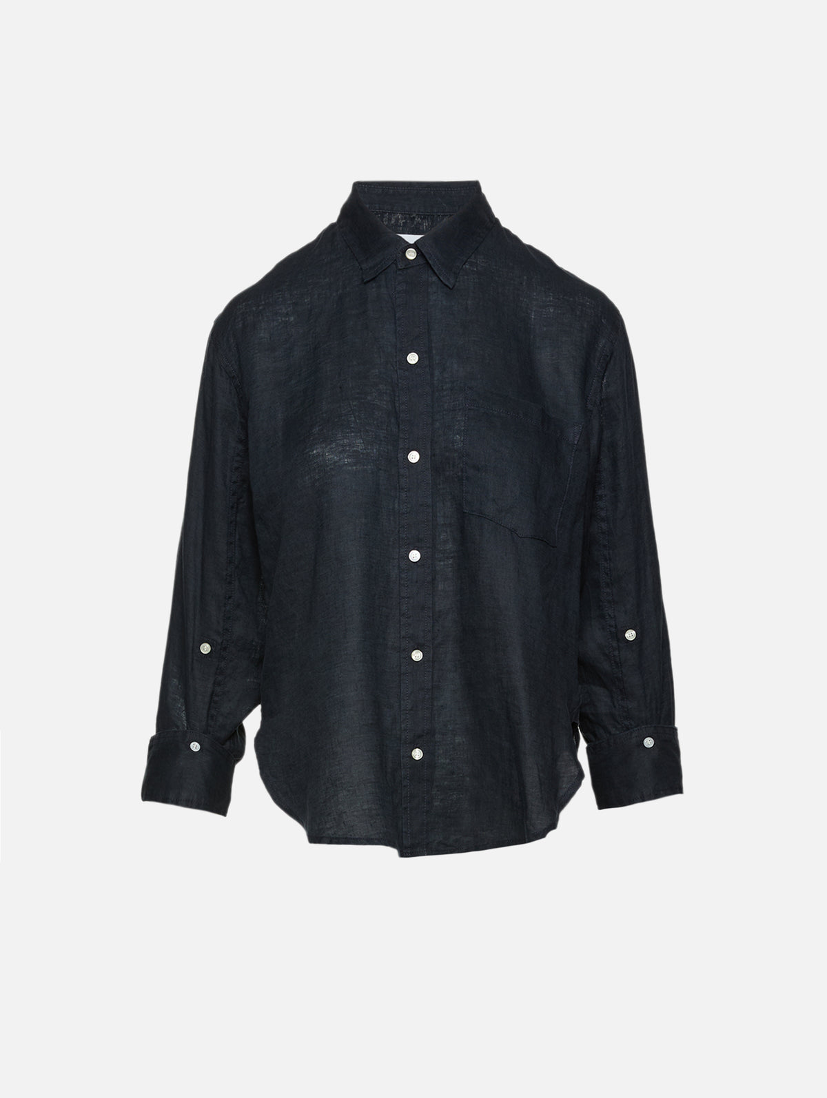 Kayla Shrunken Shirt,CITIZENS OF HUMANITY,NAVY,Image 1