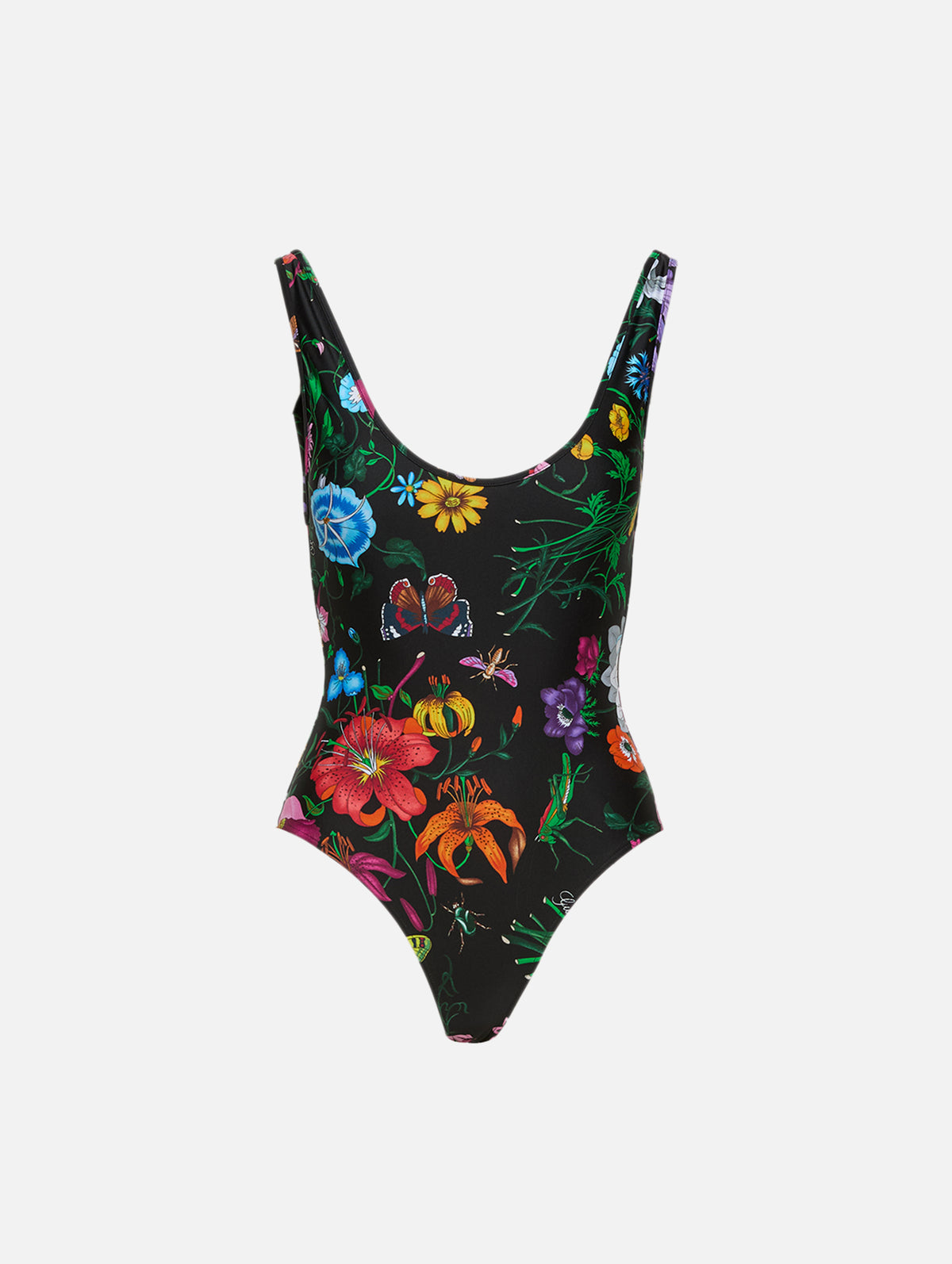 Flora Bodysuit,GUCCI,BLACK,Image 1