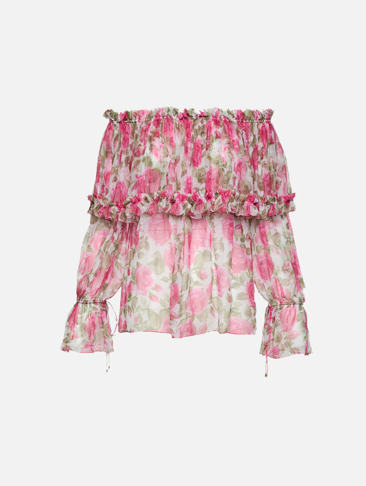 Silk Blouse,CHLOÉ,WHITE PINK,Image 1