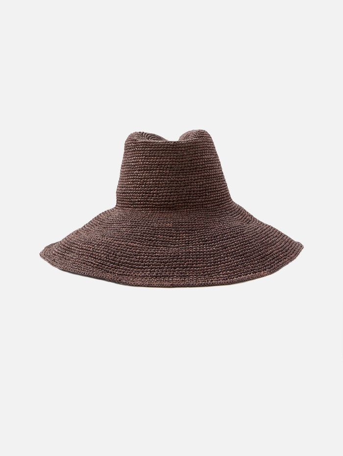 Waverly Wide Brim Hat,JANESSA LEONE,CHOCOLATE,Image 1