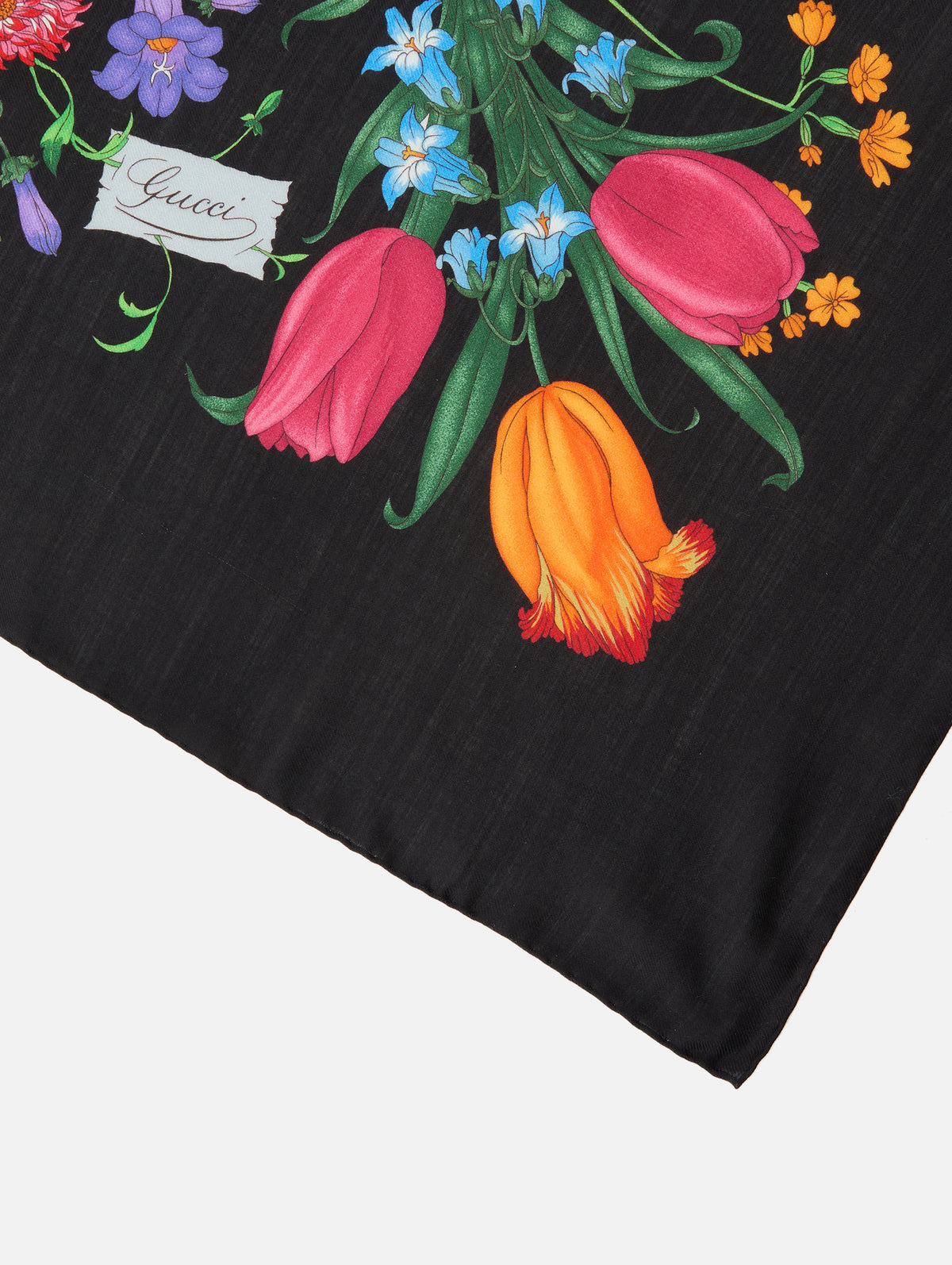 Miss Flora Scarf,GUCCI,BLACK MULTICOLOR,Image 2