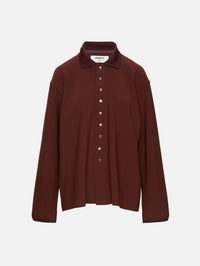 Rib Collar Shirt,BIRROT,BRICK,Image 1