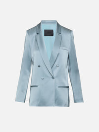Double Breasted Blazer,LAPOINTE,LIGHT SLATE,Image 1