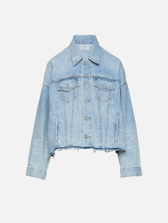 Oversized Trucker Jacket,DENIMIST,STONE WASH BLUE,Image 1