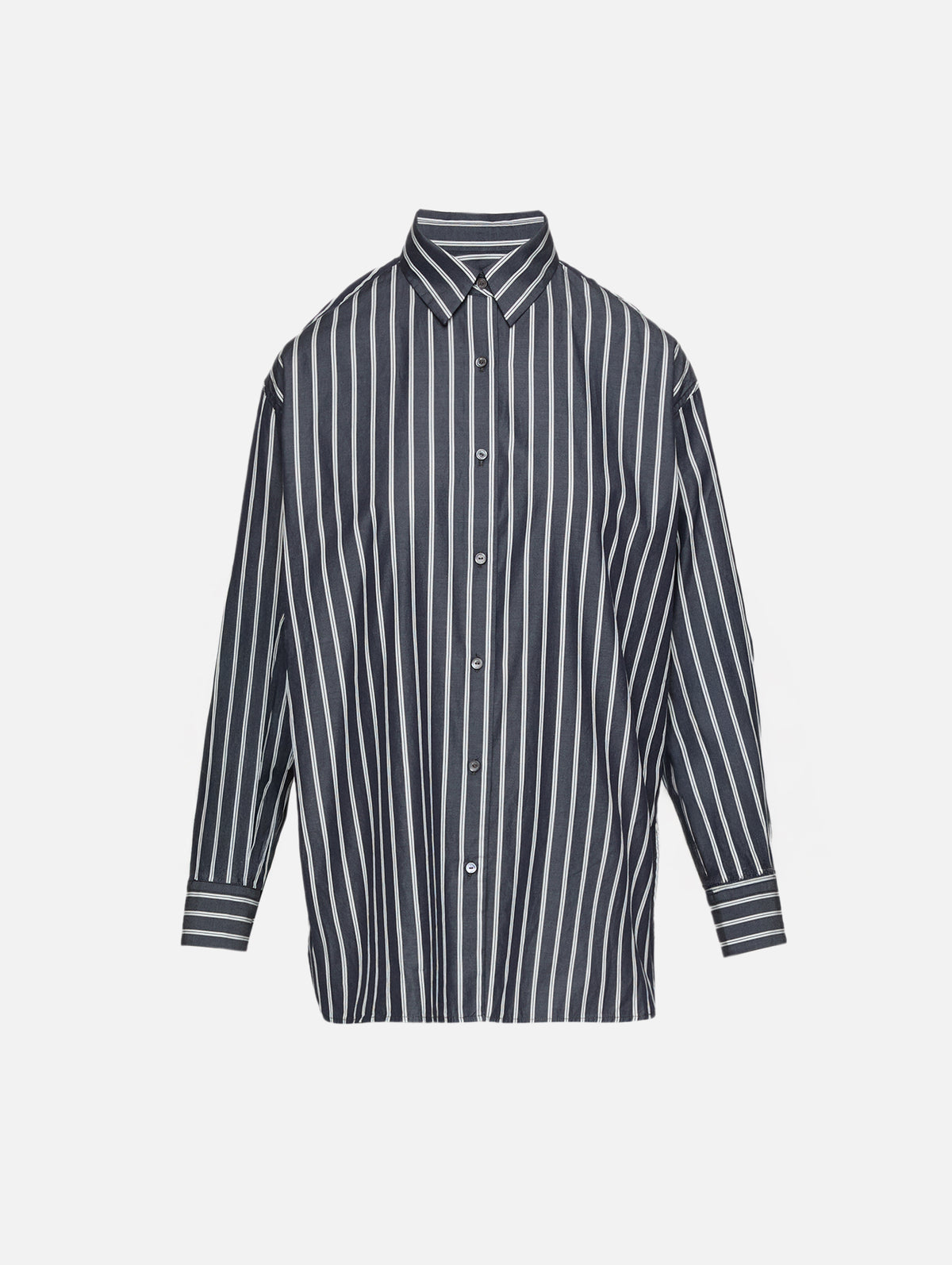 Yorke Shirt,NILI LOTAN,CHARCOAL STRIPE,Image 1
