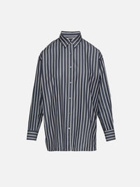Yorke Shirt,NILI LOTAN,CHARCOAL STRIPE,Image 1
