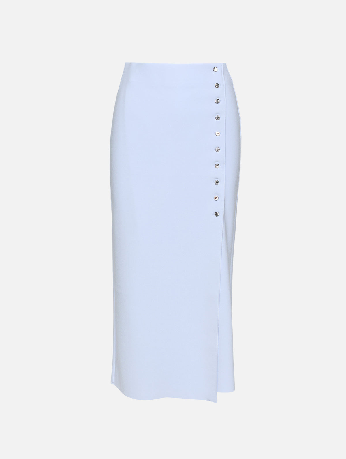 Button Wrap Skirt,BIRROT,BABY BLUE,Image 1