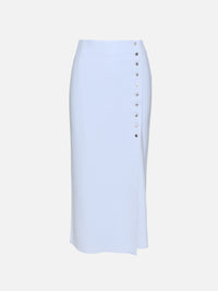 Button Wrap Skirt,BIRROT,BABY BLUE,Image 1