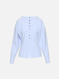 LAY2 Boatneck Cardigan,BIRROT,BABY BLUE,Image 2