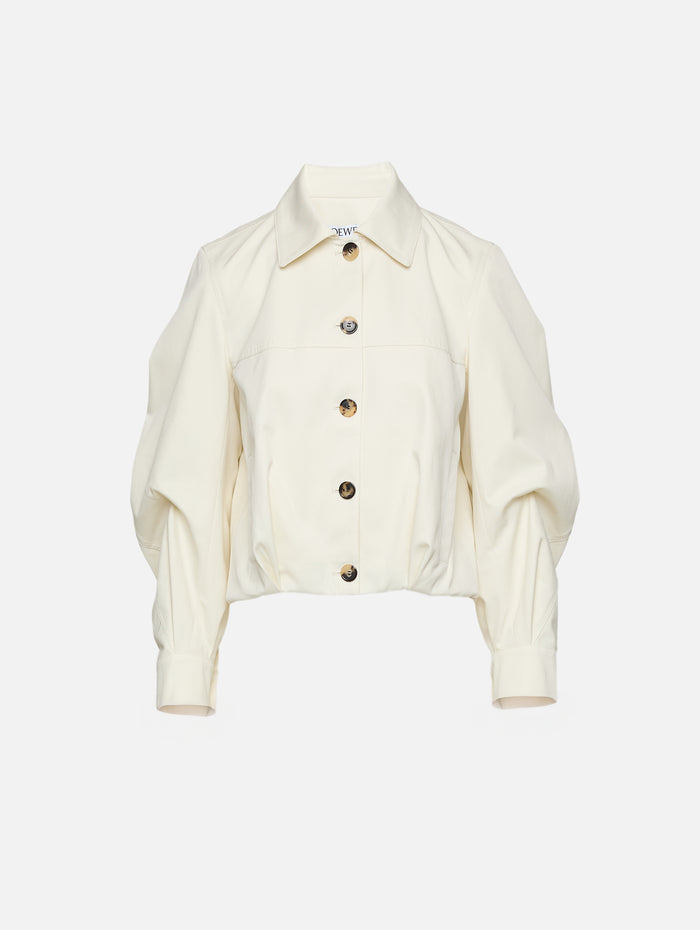Button Down Jacket,LOEWE,IVORY,Image 1
