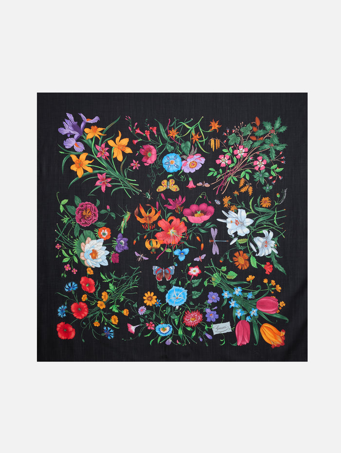 Miss Flora Scarf,GUCCI,BLACK MULTICOLOR,Image 1