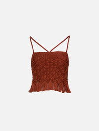 Cantor Macrame Top,ESCVDO,TOBACCO,Image 1