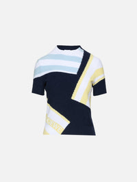 Short Sleeve Sweater,LOEWE,BLUE/MULTI,Image 1