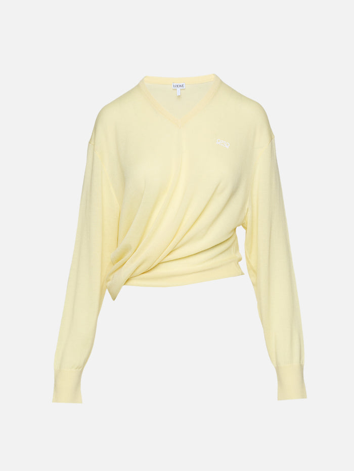 Draped Sweater,LOEWE,LIGHT YELLOW,Image 1