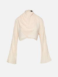 Georgette Draped Blouse,LAPOINTE,ECRU,Image 1