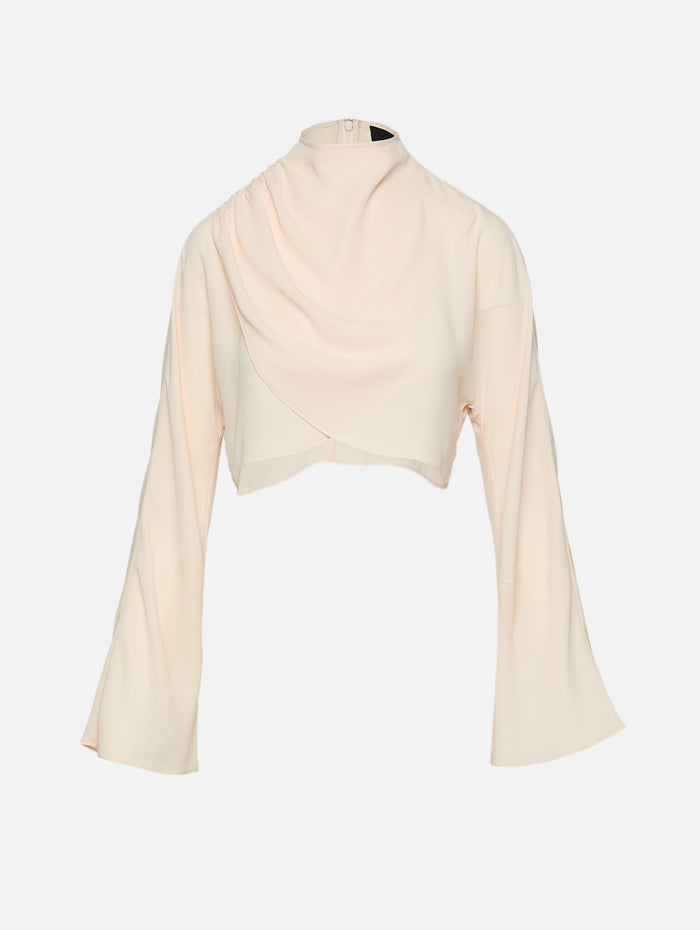Georgette Draped Blouse,LAPOINTE,ECRU,Image 1