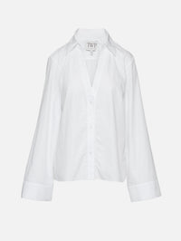 Deep V Relaxed Shirt,TWP,WHITE,Image 1