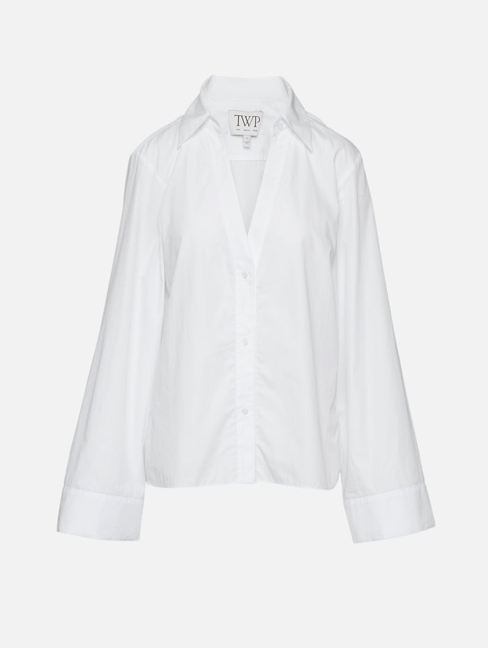 Deep V Relaxed Shirt,TWP,WHITE,Image 1