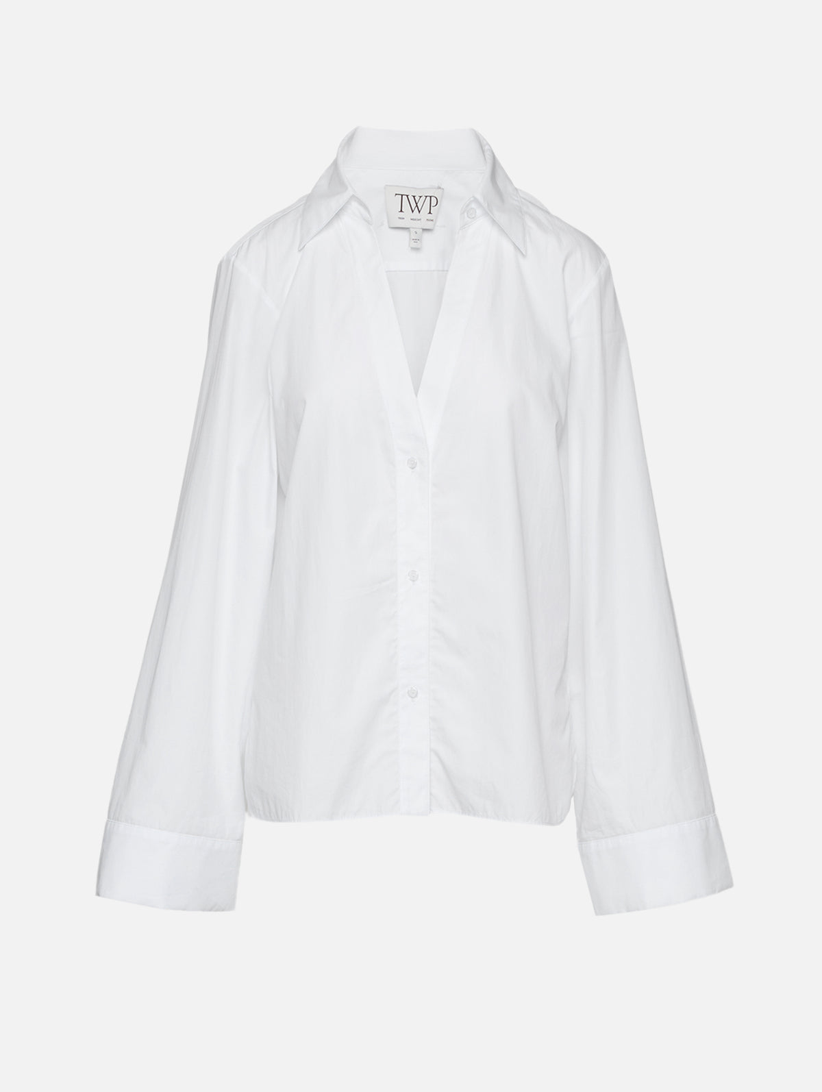 Deep V Relaxed Shirt,TWP,WHITE,Image 2