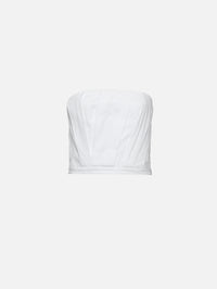 Pleated Bustier Top,TWP,WHITE,Image 1