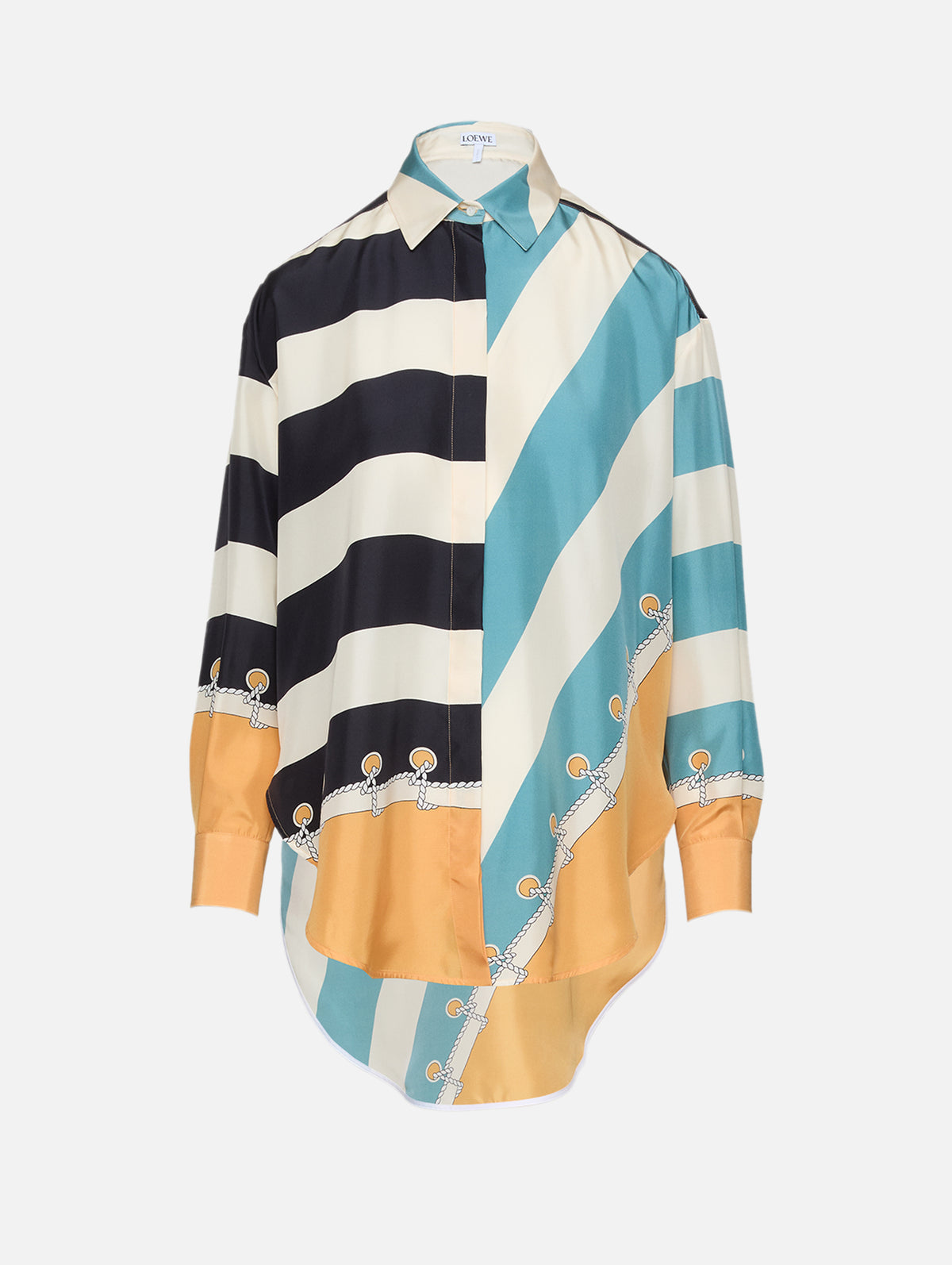 Button Down Shirt,LOEWE,ORANGE MULTI,Image 1