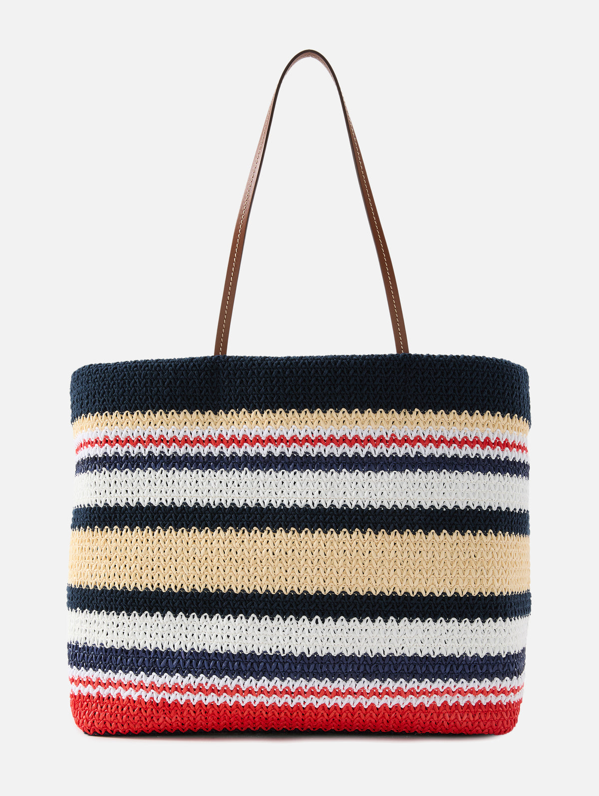 Summer Project Striped Tote,MIU MIU,BLUE NATURAL,Image 2