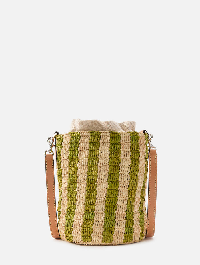 Small V Logo Bucket Bag,VALENTINO GARAVANI,GREEN STRIPE,Image 1