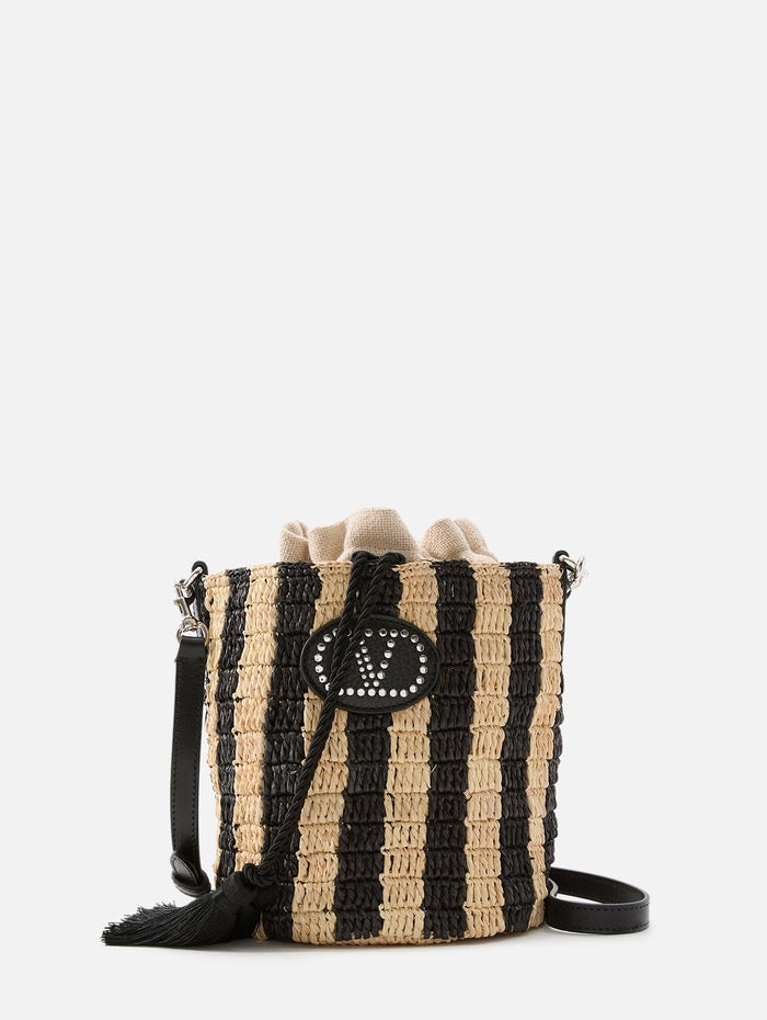 Small V Logo Bucket Bag,VALENTINO GARAVANI,BLACK STRIPE,Image 1