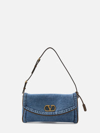 Denim Devain Clutch,VALENTINO GARAVANI,DENIM,Image 1