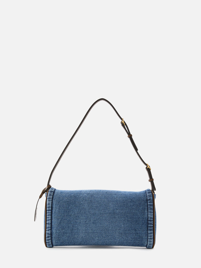 Denim Devain Clutch,VALENTINO GARAVANI,DENIM/TABACOO,Image 1