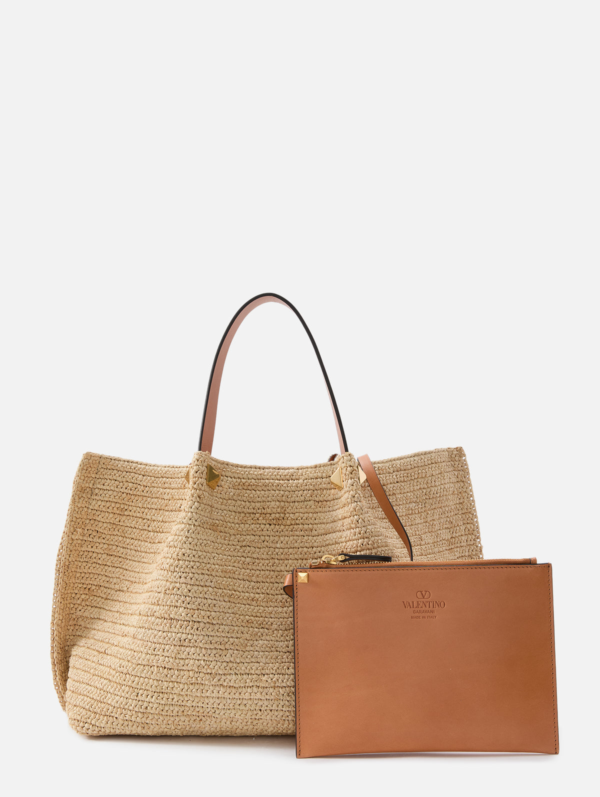 Medium Raffia V Logo Tote,VALENTINO GARAVANI,NATURALE,Image 2