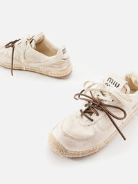 Espadrille Sneaker,MIU MIU,ECRU,Image 2