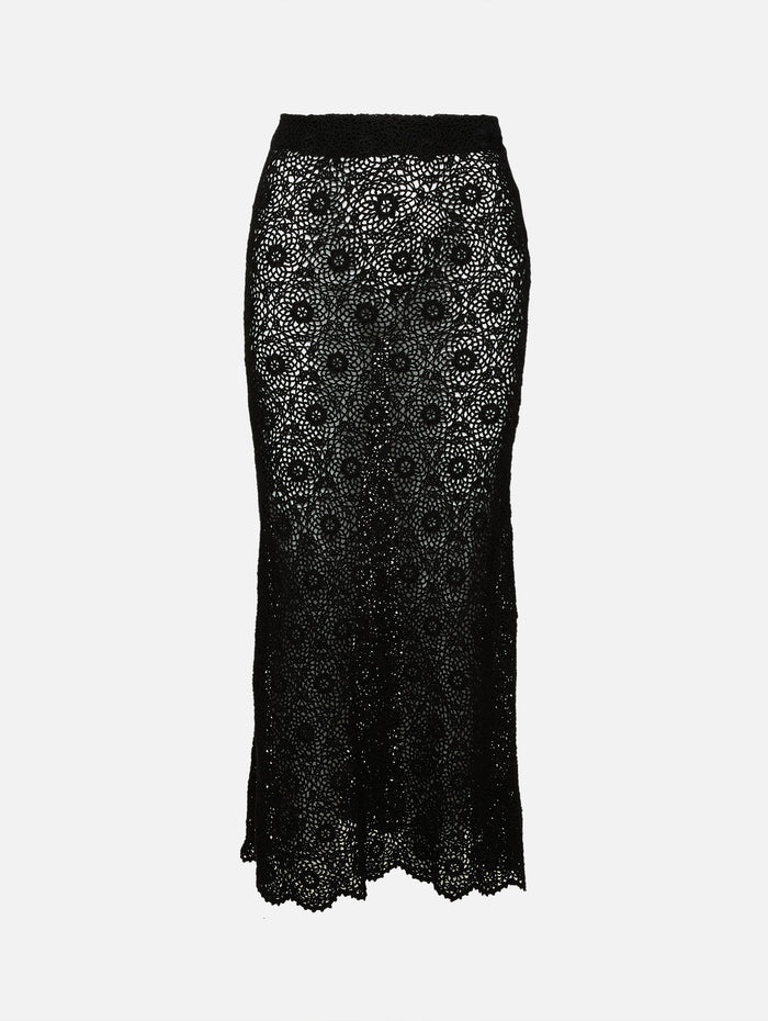 Nika Knitted Skirt,NILI LOTAN,BLACK,Image 1