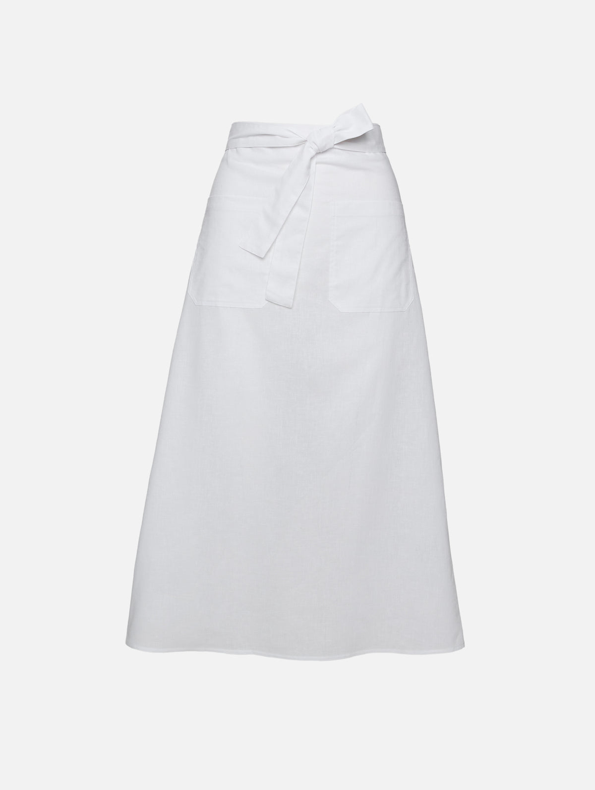 Tie Waist Skirt,TOTÉME,WHITE,Image 1