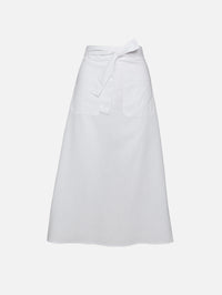 Tie Waist Skirt,TOTÉME,WHITE,Image 1
