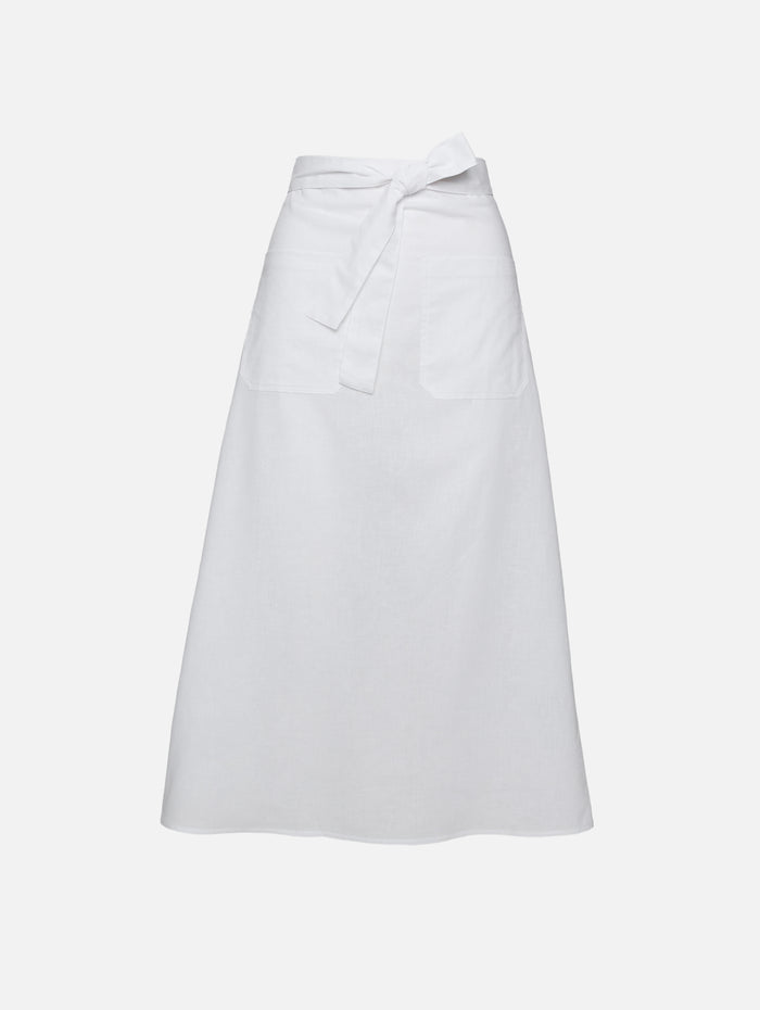 Tie Waist Skirt,TOTÉME,WHITE,Image 1