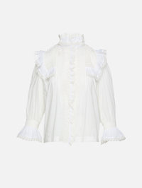 Cotton Voile Blouse,SAINT LAURENT,CHALK,Image 2
