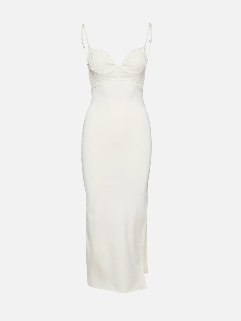 galvan satin midi slip dress Galvan Satin Midi Dress In Light Blue