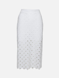 Eyelit Skirt,MAX MARA,OPTICAL WHITE,Image 1