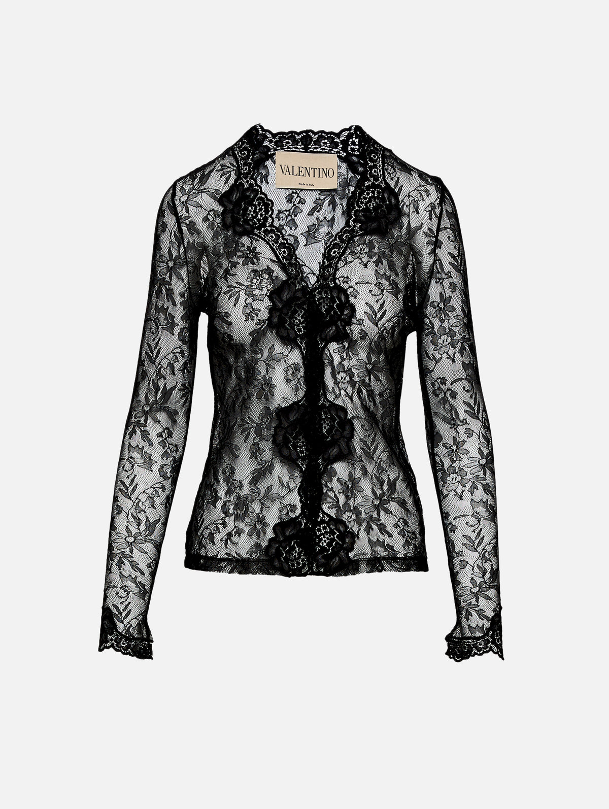 Lace Cardigan,VALENTINO GARAVANI,NERO,Image 1