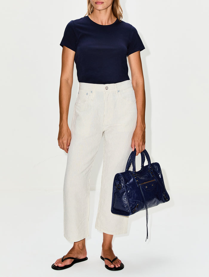 X Boyfriend 5 Pocket Pant,R13,WHITE W/ BLACK STRIPE,Image 1