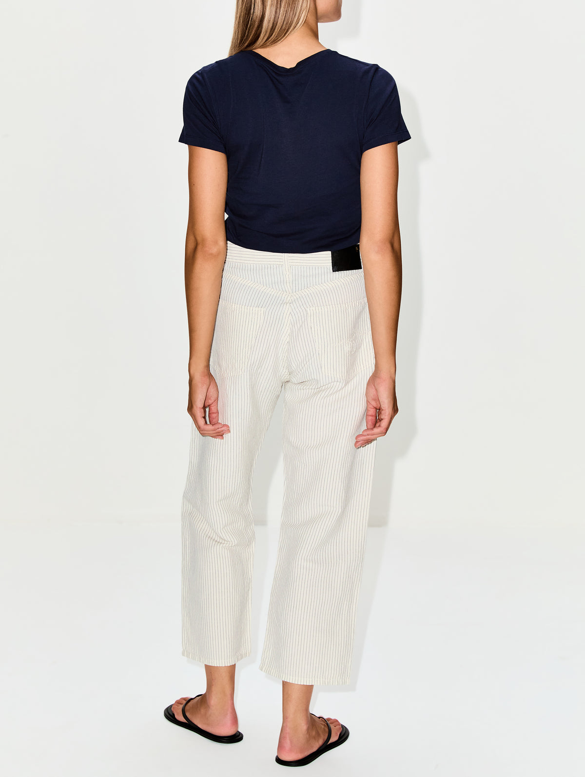 X Boyfriend 5 Pocket Pant,R13,WHITE W/ BLACK STRIPE,Image 3