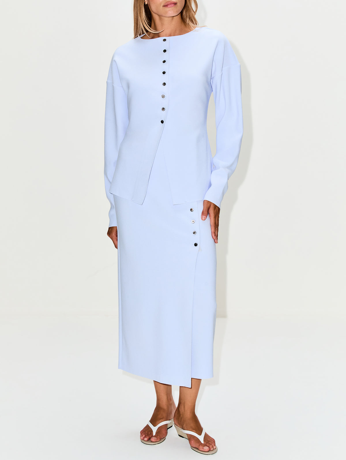 Boatneck Cardigan,BIRROT,BABY BLUE,Image 2