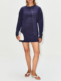 Boatneck Cardigan,BIRROT,INDIGO,Image 2