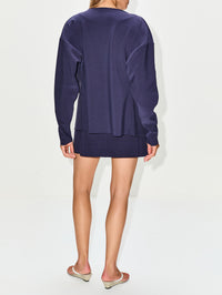 Boatneck Cardigan,BIRROT,INDIGO,Image 3