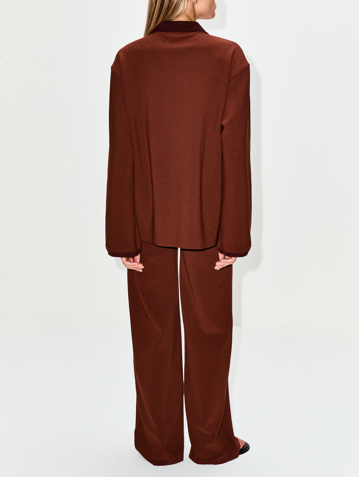 Rib Collar Shirt,BIRROT,BRICK,Image 3