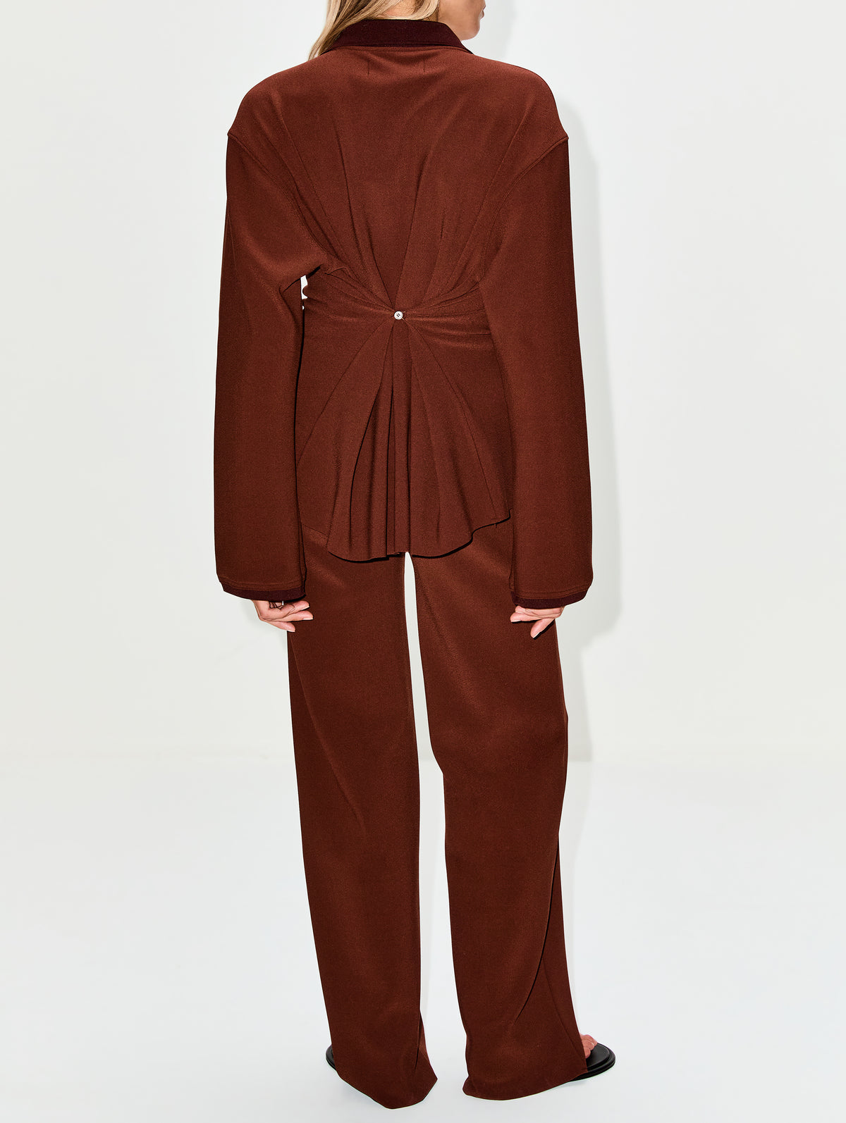 Rib Collar Shirt,BIRROT,BRICK,Image 5