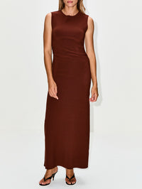 Drape Dress,BIRROT,BRICK,Image 2