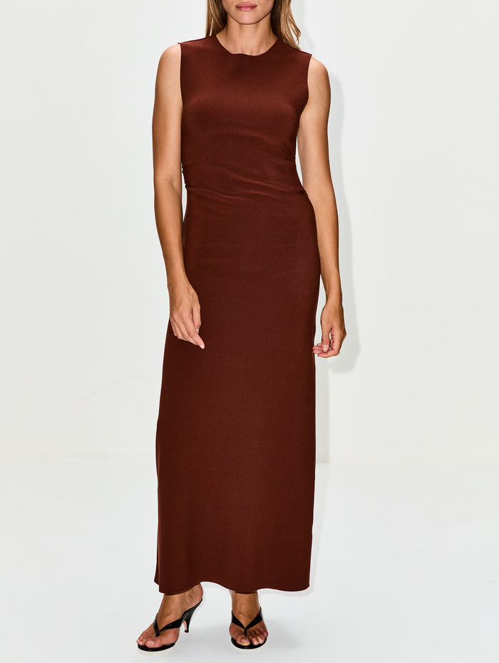 Drape Dress,BIRROT,BRICK,Image 1